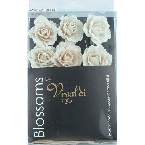 40mm Linen Rose Head Flowers